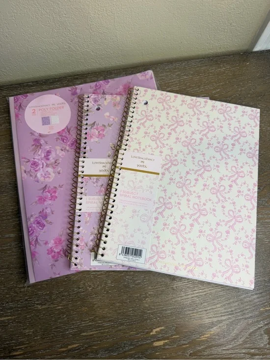 🩷💙🎯 LoveShackFancy x Target - Yoobi 2pk Poly Prong Folders & 2 notebooks