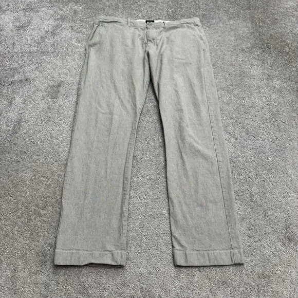 J.Crew Stretch Textured Chino Pants Mens 33x30 Gray Cotton Blend Straight Leg