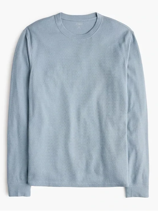 J.Crew Long-sleeve thermal crewneck tee Shirt T-shirt Winter Storm Blue XL NWT