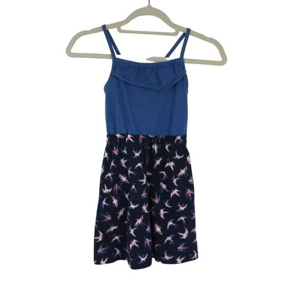 HANNA ANDERSSON Girl's Red White Blue Birds of Peace Ruffle Sundress 120 US 6-7