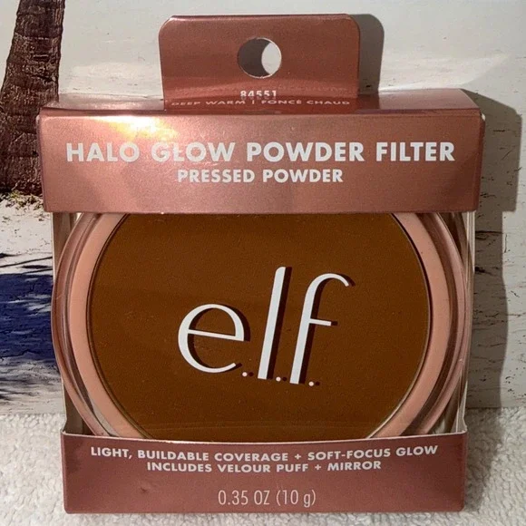 ELF Halo Glow Powder Filter Pressed Powder Deep Warm Finishing New‎