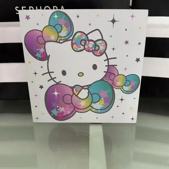 Hello Kitty Bows And Stars Multicolor Wooden Wood Sign