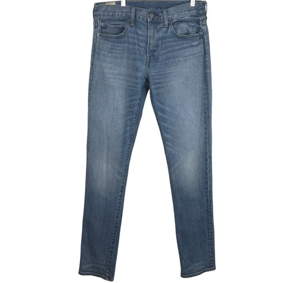 J. Crew 484 Stretch Slim Jeans Mens 32x34 Light Wash Preppy Distressed Whiskered