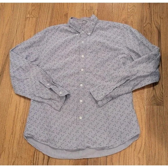 J.Crew Men’s Purple Xoxo Print Button‎ Down Shirt Preppy Cottagecore Distressed