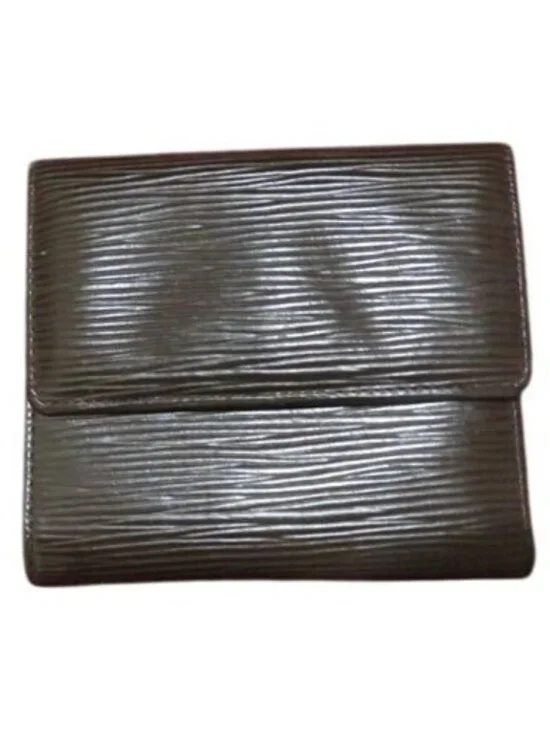 Louis Vuitton Epi Porte serial SP1012 Brown Elise Credit Leather Trifold Wallet