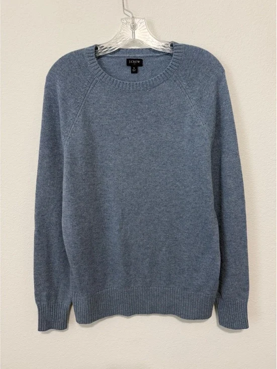 J. Crew Long Sleeve Crew Neck Blue Wool Blend Pullover Sweater Men's Size S