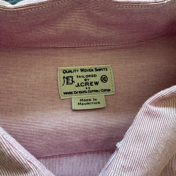 J. Crew Pink Pinstripe Cotton Shirt