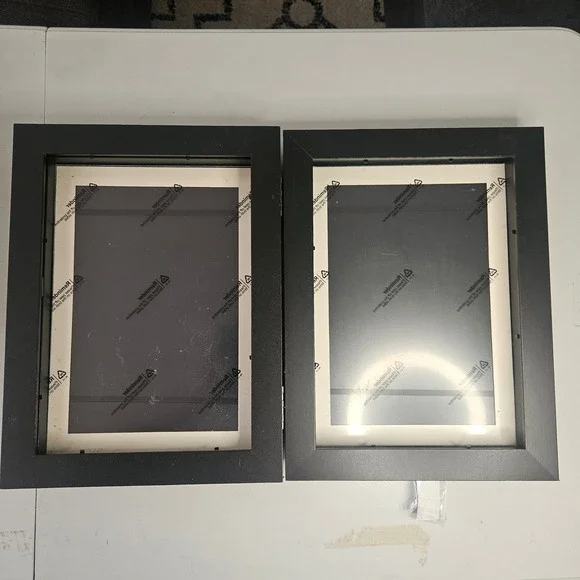 Set of 2 Kids Art Frames Black Front Opening Shadow Box Display Storage 8.3x11.7