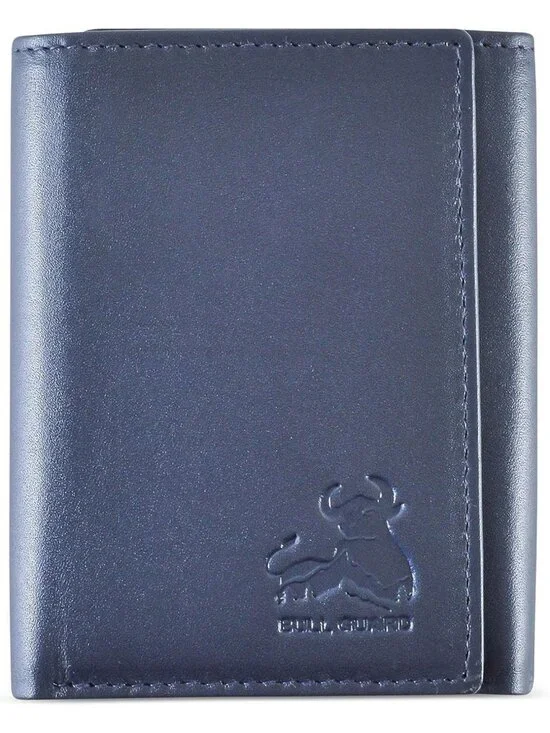 Elegant Trifold Leather Wallet for Men, RFID Blocking, Premium Nappa, Sky Blue