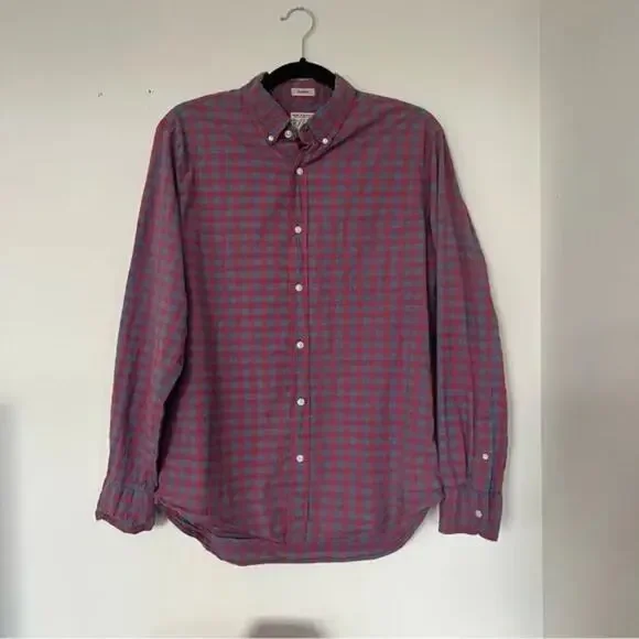 J. Crew Stretch Secret Wash Shirt In Organic Cotton Gingham