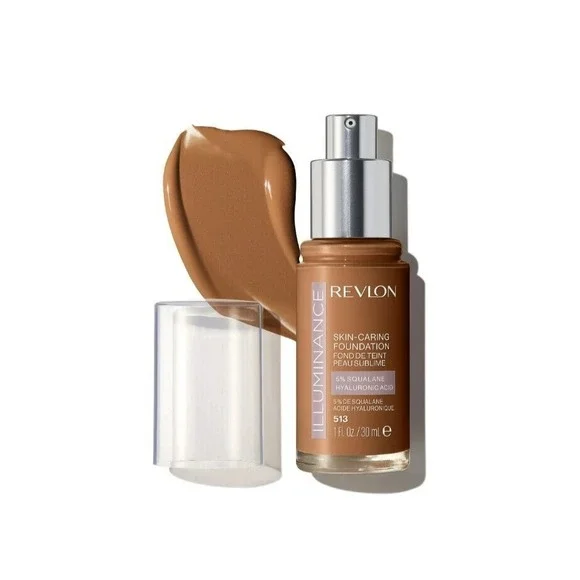 Revlon Illuminance Skin-Caring Liquid Foundation Medium Coverage 513 Brown Suede