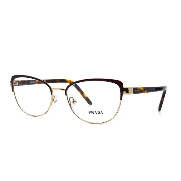 NEW PRADA PR 63XV 09B1O1 BORDEAUX/PALE GOLD AUTHENTIC EYEGLASSES FRAME