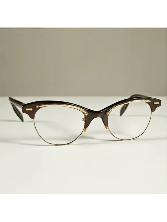 Vintage 50s Shuron Cat Eye Browline Glasses Frames - For Restoration/Parts