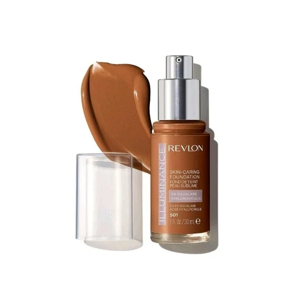 Bottles Revlon illuminance skin-caring liquid‎ foundation 501 Toasted Caramel