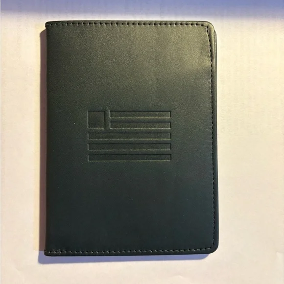 Passport Holder/Travel Wallet, Full Grain Leather, Black.  NIB