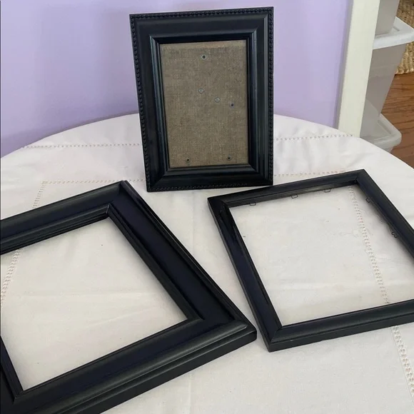 Solid Black Picture Frame Set of 3