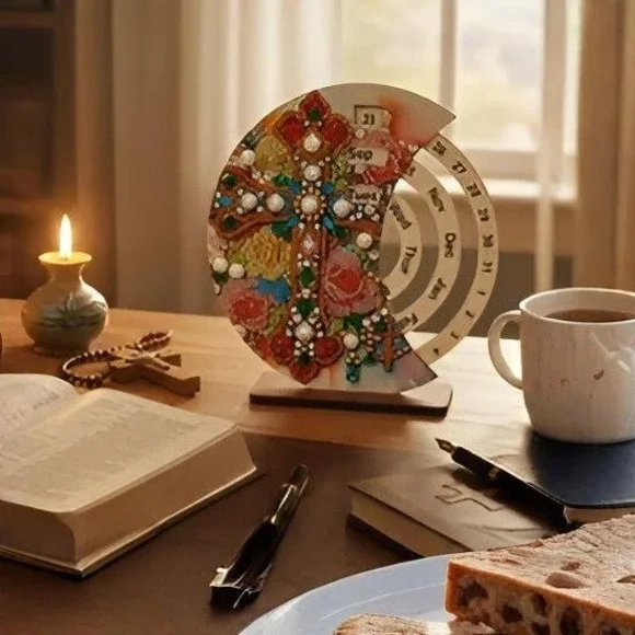 Religious Beaded Cross Perpetual‎ Calendar