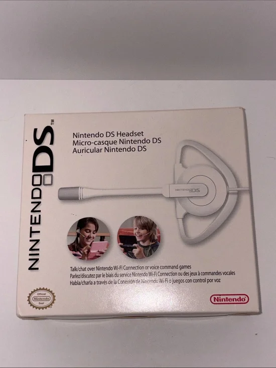 Nintendo White DS Headset with Boom Mic new in box
