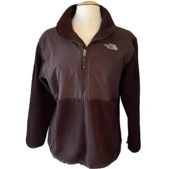 North Face Girl's Jacket Brown Fleece Full Zip Light Weight Size XL