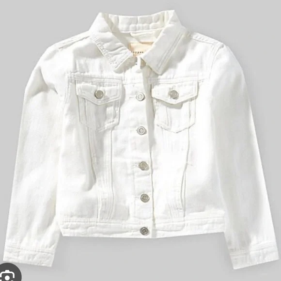 Girls white denim jean jacket size medium