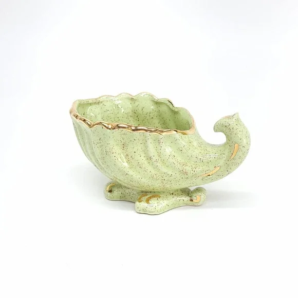 Shafer Elephant Trunk Planter 23k Gold Accents MCM Succulent Ornate‎