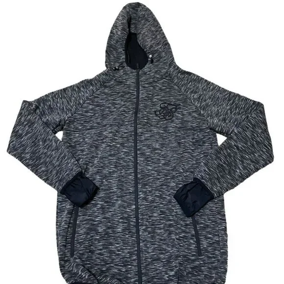 SikSilk Apex Zip Track Top Full Zip Hooded Track Jacket Men's Sz M Elastic Waist