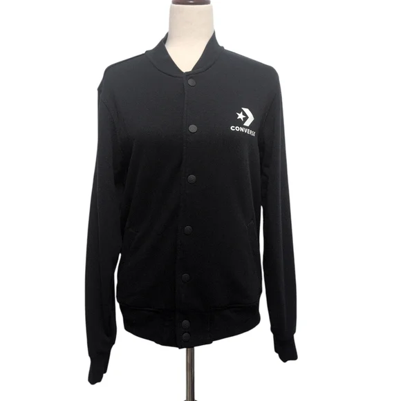 Converse Varsity‎ Bomber Jacket Men's Size Small Black