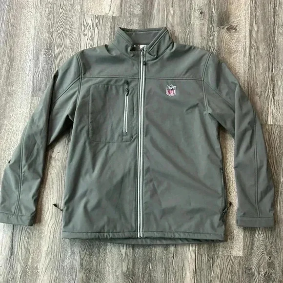 Clique Jacket Gray NFL Football All Weather Zip up Jacket Size Large