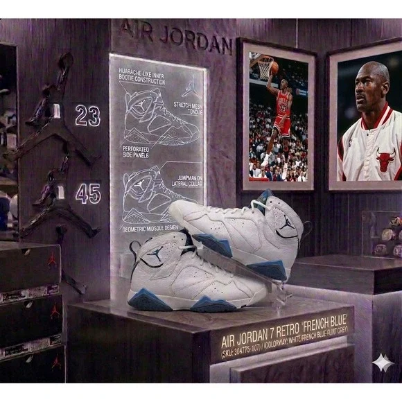 Jordan 7‎ Retro French Blue 2015 304775-107 Size 11 Remastered
