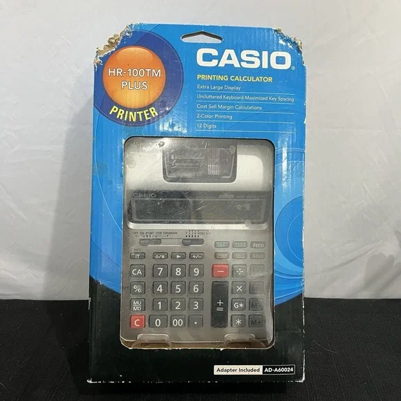 Casio HR-100TM‎ PLUS Desktop Printing Calculator 12 Digit 2-Color Print