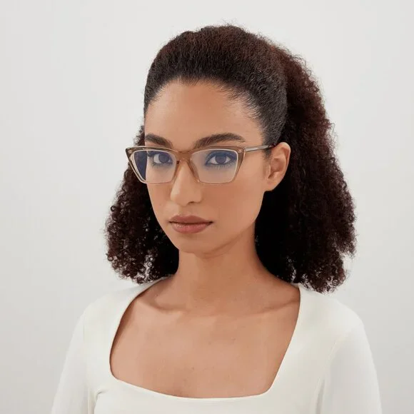 Saint Laurent Women BRAND NEW Eyeglasses Beige Cat Eye SL737 MICA THIN O04