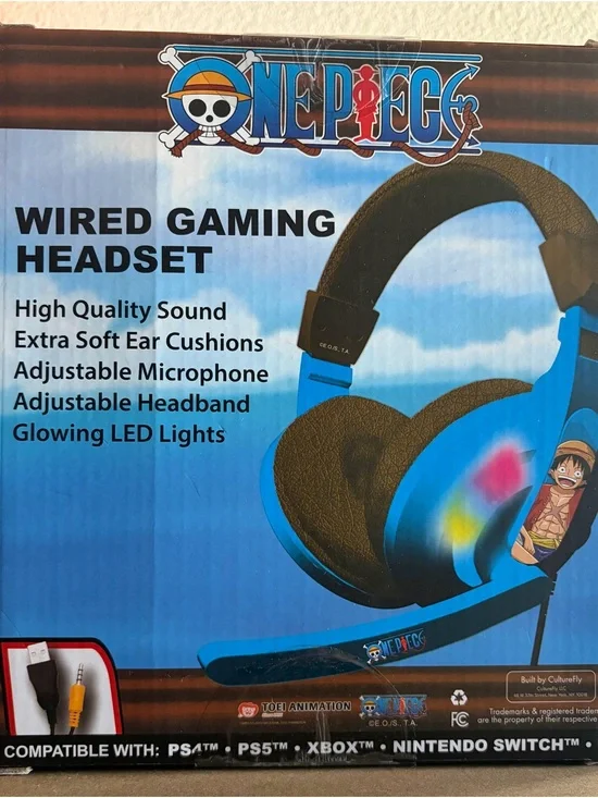 Onepiece Blue Wired Gaming Headset with LED Lights