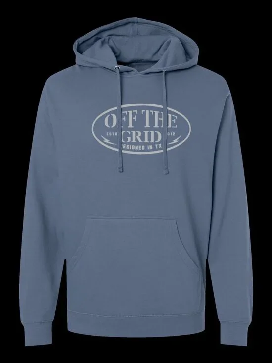 Off The Grid Surplus Grunge Hoodie - Storm Blue