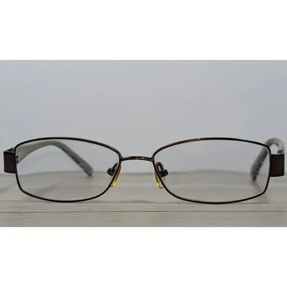 Beth Brown Women's Rectangular Eyeglasses Brown Metal Frames