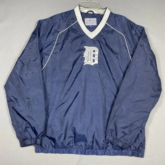 Detroit Tigers Large Mens Windbreaker Jacket Pullover MLB Genuine Merchandise