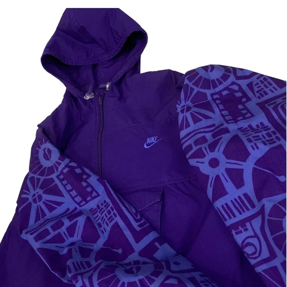 Unisex Gray Tag Nike Windbreaker Size M Vintage Purple Jacket Gray Tag Taiwan