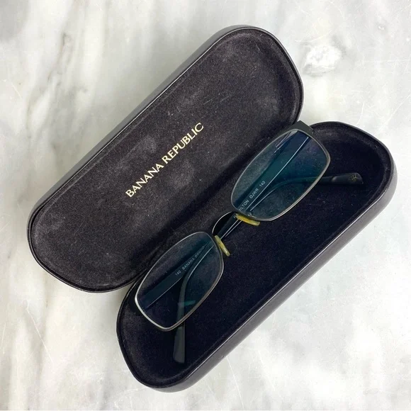 Banana Republic Eyeglasses Hamilton OJWR 140 Rectangle Metal Frames with Case‎