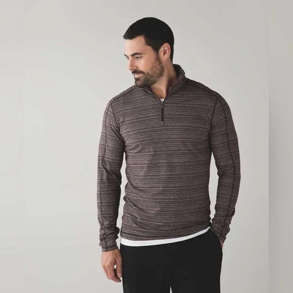 Lululemon Athletica Surge Warm 1/2 Zip Polar Night Stripe