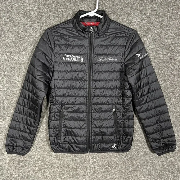 Brooks Brothers Jacket XS‎ Black Puffer Head Of The Charles Red Fleece