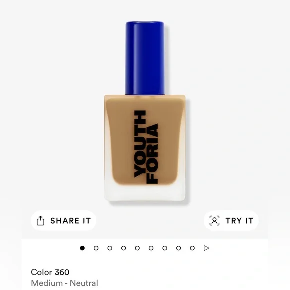 YouthForia Date Night Skin Tint Serum Foundation #360 Medium (Neutral) 35ml NWT