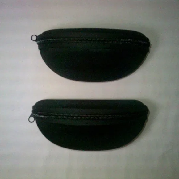 (2) Hard Sunglass Cases with Zipper: Sturdy Black Shell. Never used!