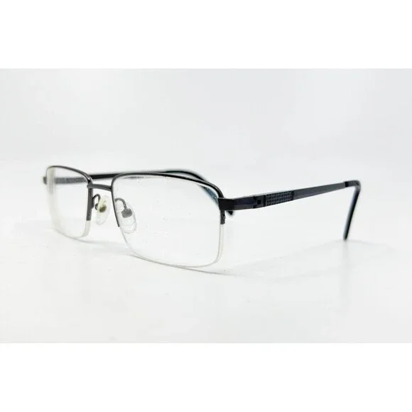 Adolfo Eyeglass Frames Mens Gunmetal Semi Rimless Officer 55-18-140 55mm