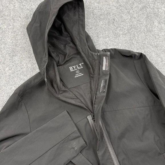 BYLT Premium Basics Size Medium Black Hooded Lightweight Jacket Flaw Men's‎