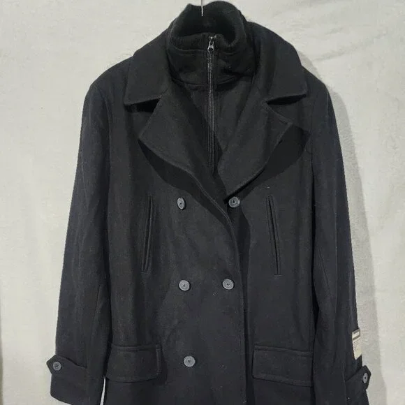NWT Jf j.ferrar men’s wool bland pea coat black medium