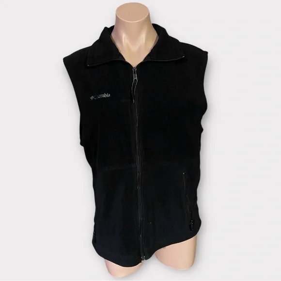 Columbia Men’s Small Steens Mountain Black Fleece Zipper Vest