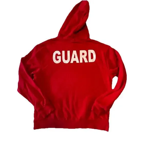 Guard Apparel Lifeguard Red Pull Over Fleece‎ Hoodie Sz M thelifeguardstore