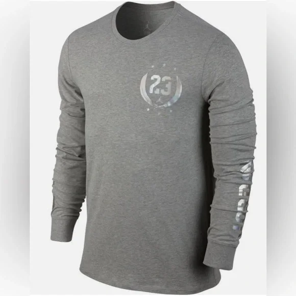 Jordan Gray Long Sleeve Men's Shirt Size L