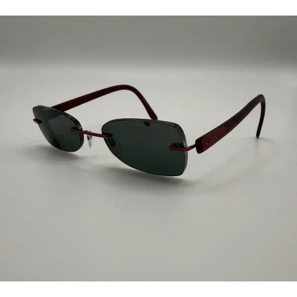 Silhouette 7608 40 6054 Titanium Red Rimless Eyeglasses Frames 17 135 Austria