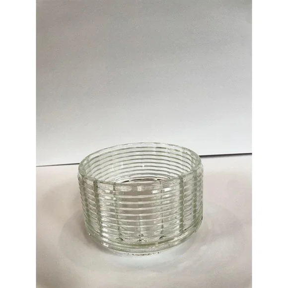 Vintage Clear Ribbed Glass Round Bowl Beehive Texture Decorative bowl, planter‎