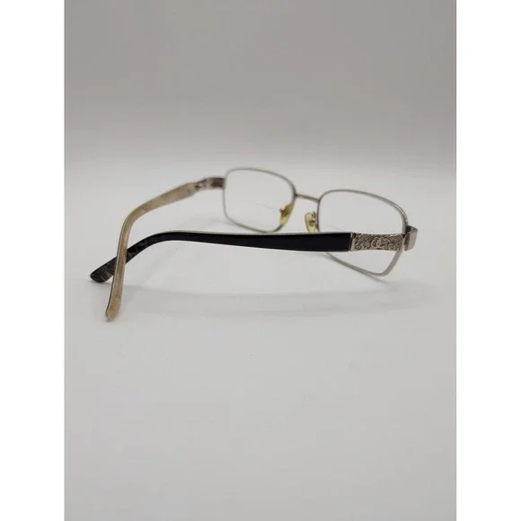 Oleg Cassini OCO505 Eyeglasses Frames Only Silver Full Rim Crystal Hinge 53mm